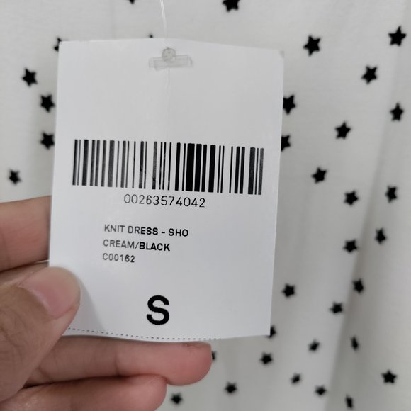 Forever 21 Knit Dress - Cream/Black Stars Printed - Small - Picture 5 of 11